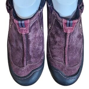 Privo Clarks Ryegrass Waterproof Purple Suede Walking Shoe Hook & Loop size 8.5M